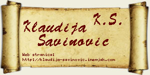Klaudija Savinović vizit kartica